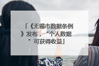 《无锡市数据条例》发布，“个人数据”可获得收益