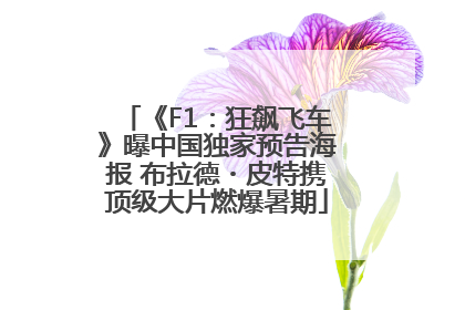 《F1：狂飙飞车》曝中国独家预告海报 布拉德・皮特携顶级大片燃爆暑期