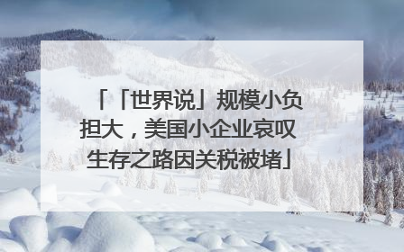 「世界说」规模小负担大，美国小企业哀叹生存之路因关税被堵
