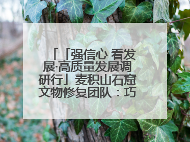 「强信心 看发展·高质量发展调研行」麦积山石窟文物修复团队：巧手匠心触摸“光阴的故事”