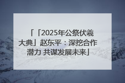 「2025年公祭伏羲大典」赵东平：深挖合作潜力 共谋发展未来