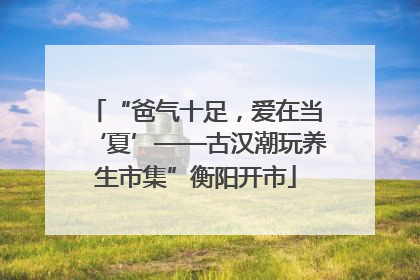 “爸气十足，爱在当‘夏’——古汉潮玩养生市集”衡阳开市