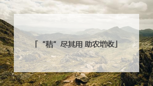 “秸”尽其用 助农增收