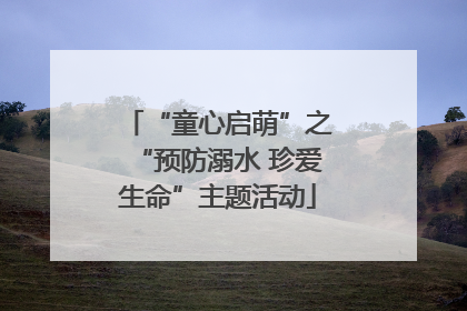 “童心启萌”之“预防溺水 珍爱生命”主题活动
