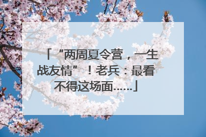 “两周夏令营，一生战友情”！老兵：最看不得这场面……