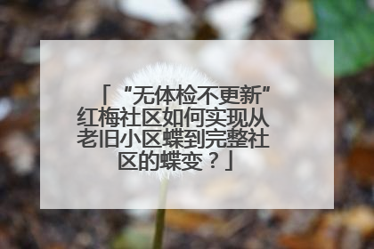 “无体检不更新”红梅社区如何实现从老旧小区蝶到完整社区的蝶变？