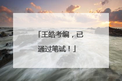 王皓考编，已通过笔试！