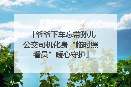 爷爷下车忘带孙儿 公交司机化身“临时照看员”暖心守护