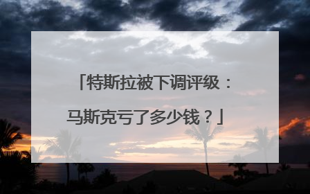 特斯拉被下调评级：马斯克亏了多少钱？
