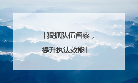 狠抓队伍督察，提升执法效能