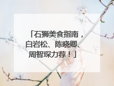 石狮美食指南，白岩松、陈晓卿、周智琛力荐！