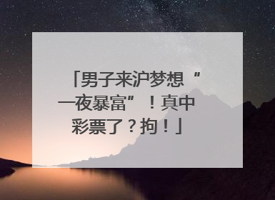 男子来沪梦想“一夜暴富”！真中彩票了？拘！