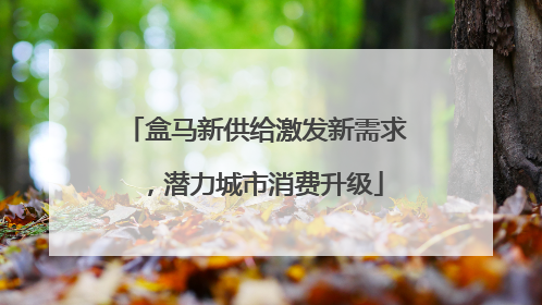 盒马新供给激发新需求，潜力城市消费升级