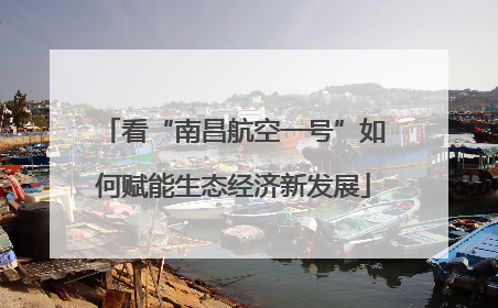 看“南昌航空一号”如何赋能生态经济新发展