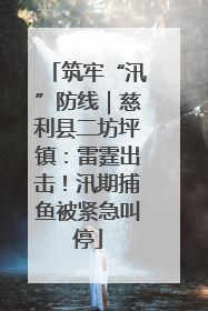 筑牢“汛”防线｜慈利县二坊坪镇：雷霆出击！汛期捕鱼被紧急叫停