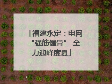 福建永定：电网“强筋健骨” 全力迎峰度夏