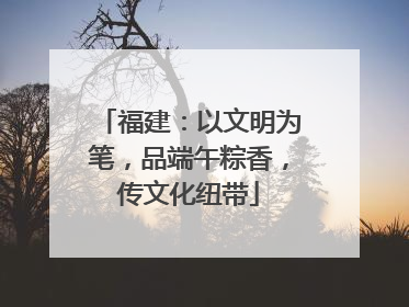 福建：以文明为笔，品端午粽香，传文化纽带