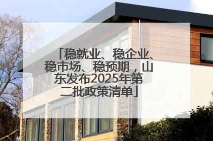 稳就业、稳企业、稳市场、稳预期，山东发布2025年第二批政策清单
