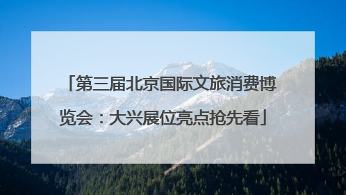 第三届北京国际文旅消费博览会：大兴展位亮点抢先看