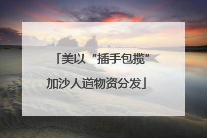 美以“插手包揽”加沙人道物资分发