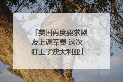 美国再度要求盟友上调军费 这次盯上了澳大利亚