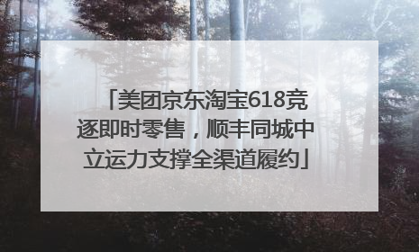 美团京东淘宝618竞逐即时零售，顺丰同城中立运力支撑全渠道履约