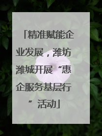 精准赋能企业发展，潍坊潍城开展“惠企服务基层行”活动