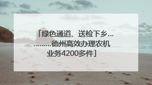 绿色通道、送检下乡…………德州高效办理农机业务4200多件