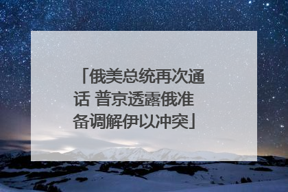 俄美总统再次通话 普京透露俄准备调解伊以冲突
