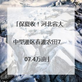 保夏收！河北省大中型灌区春灌农田707.4万亩