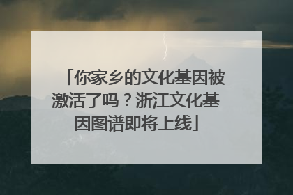 你家乡的文化基因被激活了吗？浙江文化基因图谱即将上线