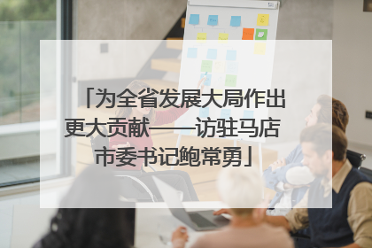 为全省发展大局作出更大贡献——访驻马店市委书记鲍常勇