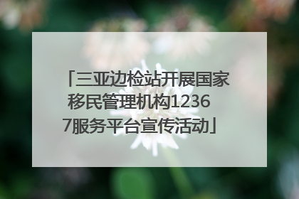 三亚边检站开展国家移民管理机构12367服务平台宣传活动