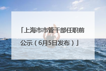 上海市市管干部任职前公示（6月5日发布）