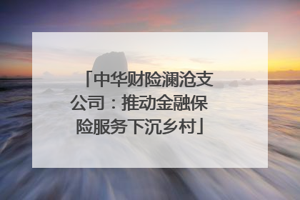 中华财险澜沧支公司：推动金融保险服务下沉乡村