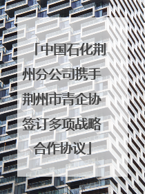 中国石化荆州分公司携手荆州市青企协签订多项战略合作协议