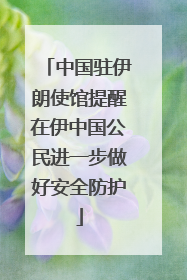 中国驻伊朗使馆提醒在伊中国公民进一步做好安全防护