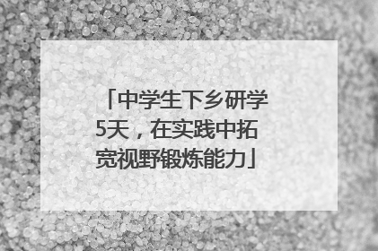 中学生下乡研学5天，在实践中拓宽视野锻炼能力