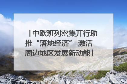 中欧班列密集开行助推“落地经济” 激活周边地区发展新动能