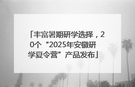 丰富暑期研学选择，20个“2025年安徽研学夏令营”产品发布