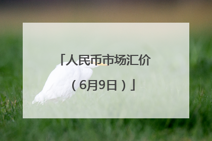 人民币市场汇价（6月9日）
