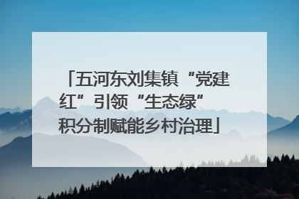 五河东刘集镇“党建红”引领“生态绿” 积分制赋能乡村治理