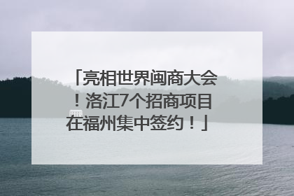 亮相世界闽商大会！洛江7个招商项目在福州集中签约！