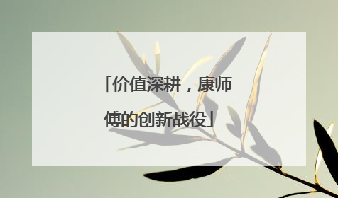 价值深耕，康师傅的创新战役