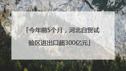 今年前5个月，河北自贸试验区进出口超300亿元