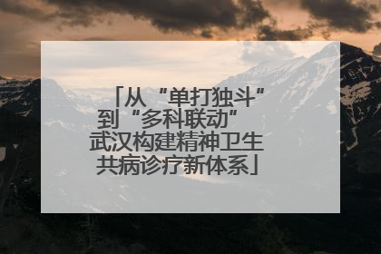 从“单打独斗”到“多科联动” 武汉构建精神卫生共病诊疗新体系
