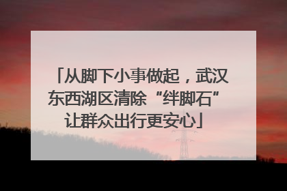 从脚下小事做起，武汉东西湖区清除“绊脚石”让群众出行更安心