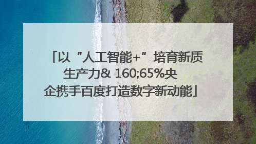 以“人工智能+”培育新质生产力& 160;65%央企携手百度打造数字新动能