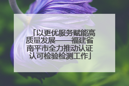 以更优服务赋能高质量发展——福建省南平市全力推动认证认可检验检测工作