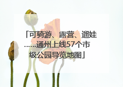 可骑游、露营、遛娃……通州上线57个市级公园导览地图